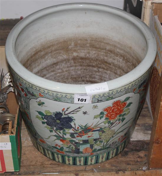 A Chinese famille verte jardiniere